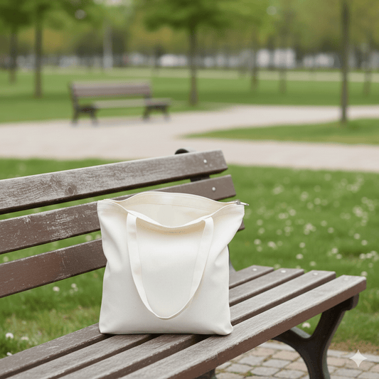 Fermuarlı Ham Bez Çanta 35x40 cm - bez çanta - Dçanta