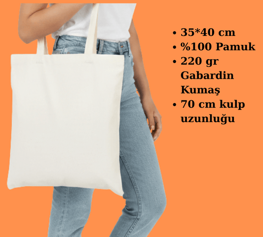 Gabardin Kalın Bez Çanta 35x40 cm - bez çanta - Dçanta