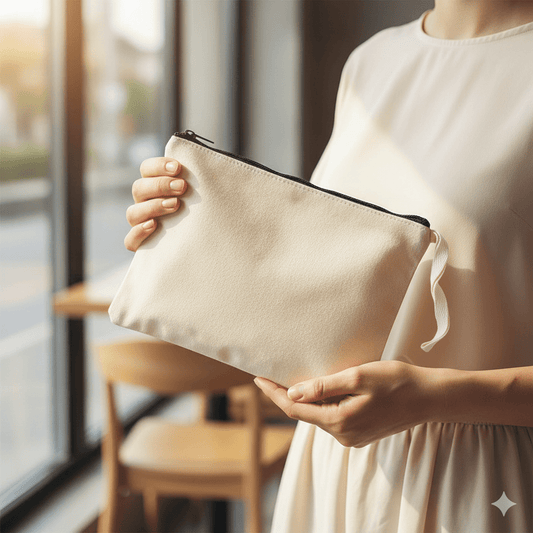 Ham Bez Clutch Astarsız Çanta 13x20 cm - bez çanta - Dçanta