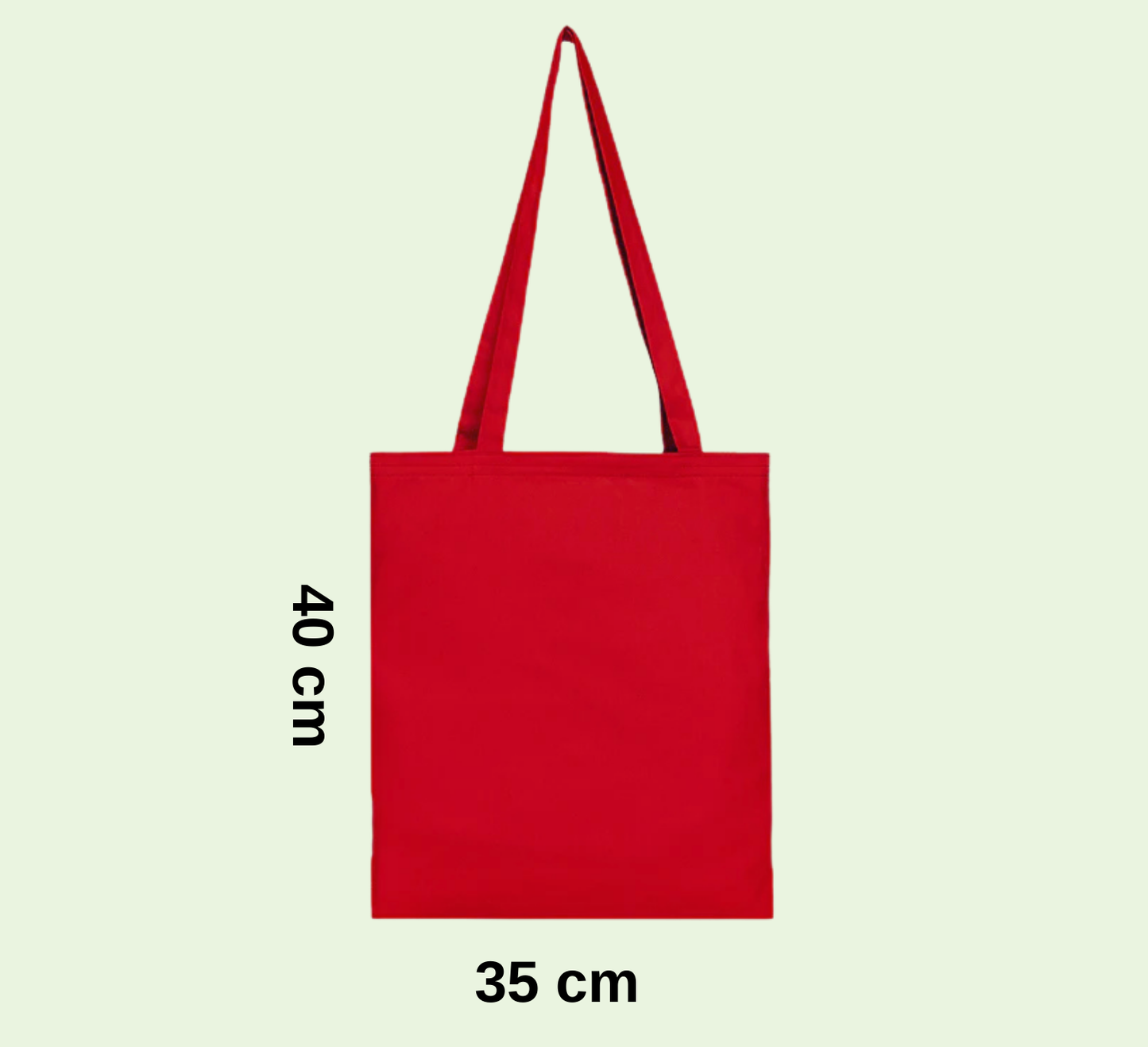 Kırmızı Gabardin Bez Çanta 35x40 cm