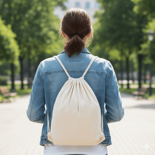 Büzgülü Bez Sırt Çantası 35x40 cm - bez çanta - Dçanta