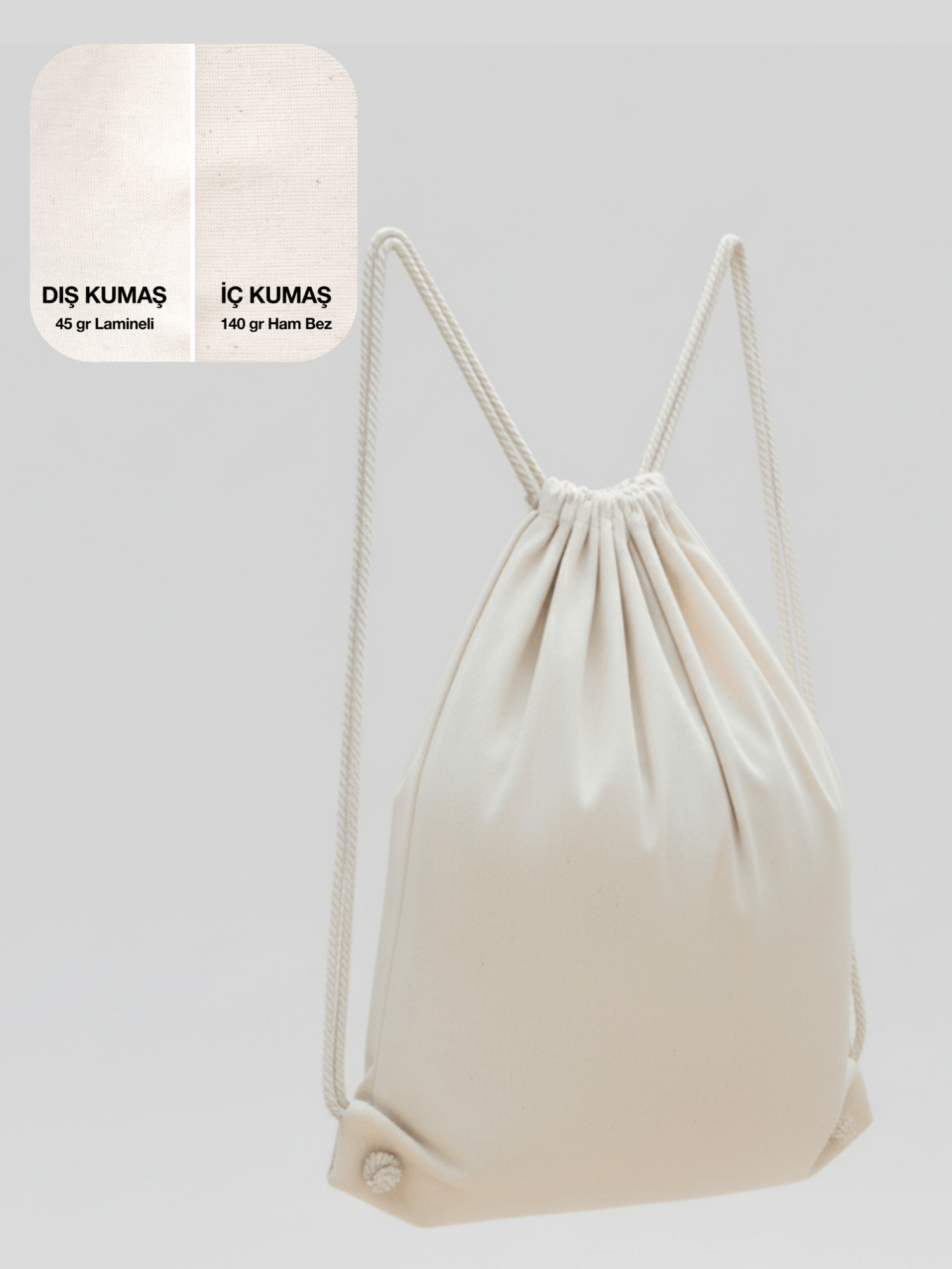 Büzgülü Lamineli Sublimasyon Bez Sırt Çantası | 35 × 40 cm - bez çanta - Dçanta