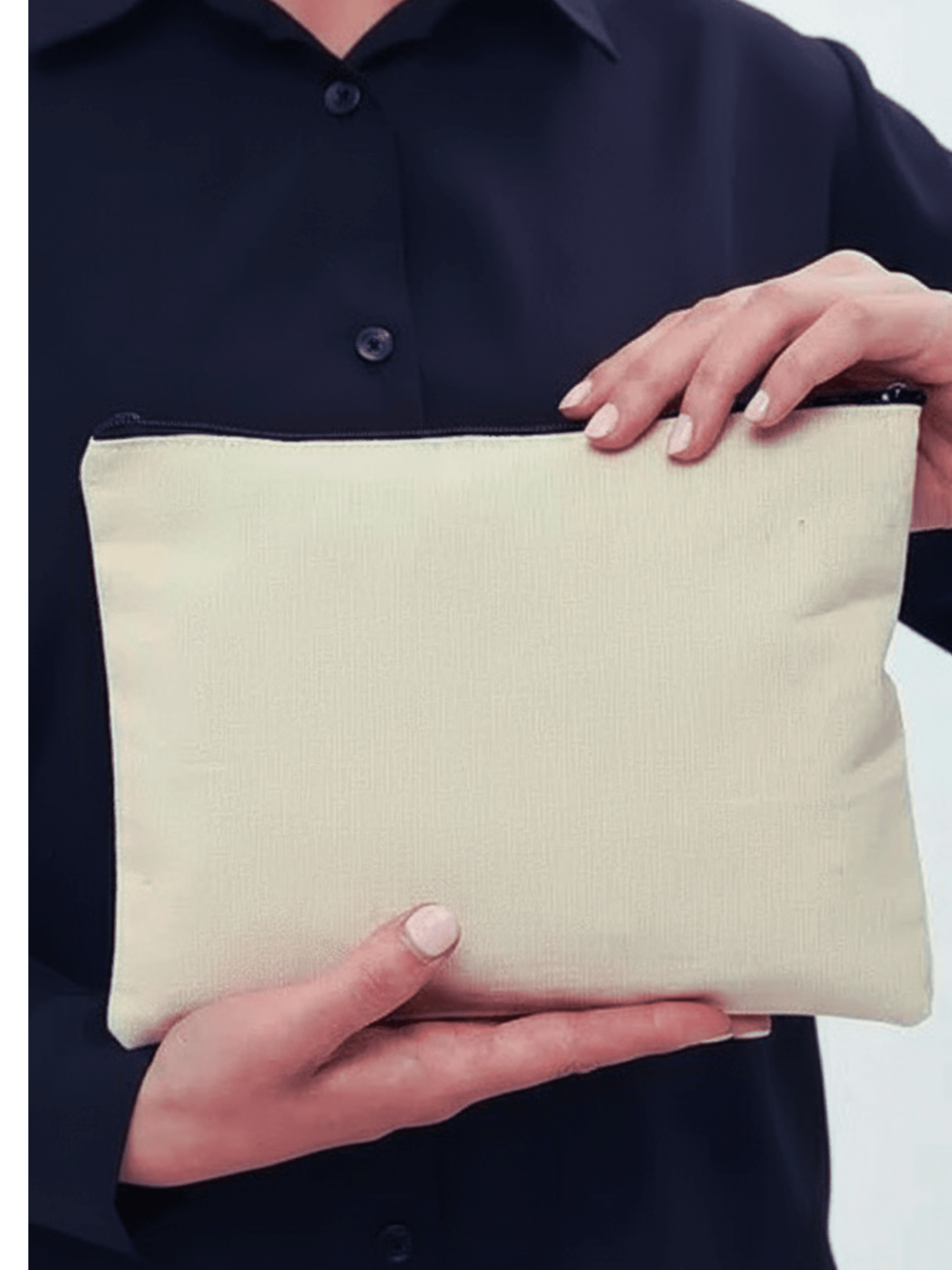 Gabardin Clutch Çanta 13x20 cm - bez çanta - Dçanta