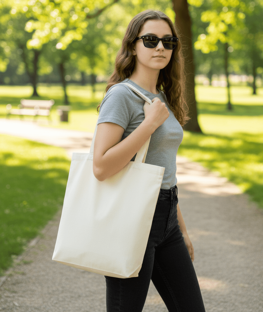 Körüklü Gabardin Çanta 35x40x10 cm - bez çanta - Dçanta