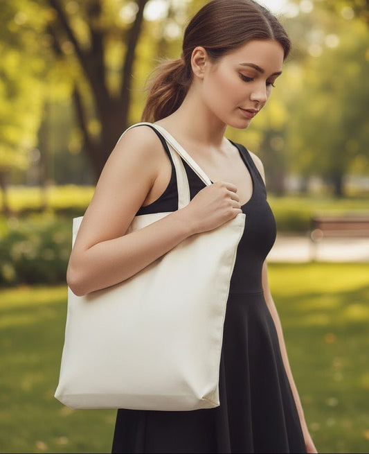 Körüklü Lamineli Ham Bez Çanta | 35x40x10 cm - bez çanta - Dçanta