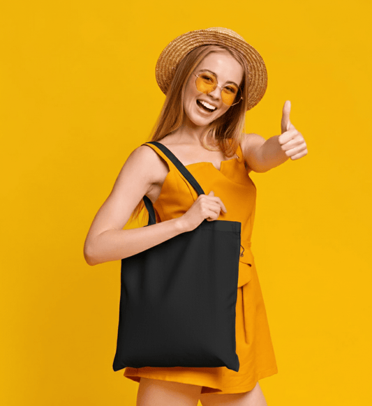 Siyah Gabardin Bez Çanta 35*40 cm - bez çanta - Dçanta